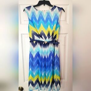 Blue Green Geometric Dress